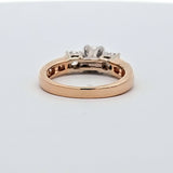 0.82 CTW 3 Stone Diamond Engagement Ring in 14k Yellow and White Gold, Size 6.25