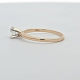 0.35CT. Oval Cut Diamond Solitaire Engagement Ring in 14k Yellow and White Gold, Size 6.5