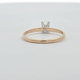 0.35CT. Oval Cut Diamond Solitaire Engagement Ring in 14k Yellow and White Gold, Size 6.5