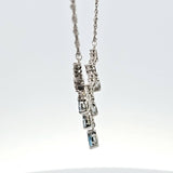 1.15 CTW Aquamarine and Diamond Necklace in 14k White Gold