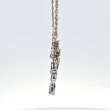 1.15 CTW Aquamarine and Diamond Necklace in 14k White Gold