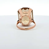 25.17CT. Designer Cut Citrine Ring in 14k Rose Gold, Size 7.75
