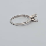 0.90CT. Modified Princess Cut Diamond Solitaire Engagement Ring in 14k White Gold, Size 7.25