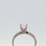 0.90CT. Modified Princess Cut Diamond Solitaire Engagement Ring in 14k White Gold, Size 7.25