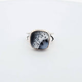 Sterling Silver Dendritic Fern Agate Ring, Size 7