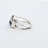 Sterling Silver Dendritic Fern Agate Ring, Size 7