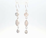Sterling Silver Rainbow Moonstone Earrings