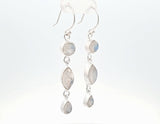 Sterling Silver Rainbow Moonstone Earrings