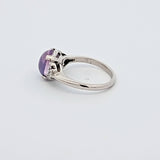5.89CT Star Sapphire and Diamond Ring in 14k White Gold - Size 6