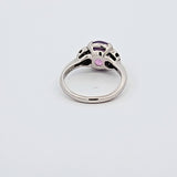5.89CT Star Sapphire and Diamond Ring in 14k White Gold - Size 6