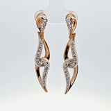 0.76 CTW Diamond Pointed Dangle Earrings in 14k Yellow Gold