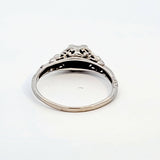 0.41CT. Round Cut Diamond Solitaire Filigree Engagement Ring in 18k White Gold, Size 9.75