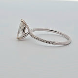 1.28 CTW Pear Cut Diamond Engagement Ring in 14k White Gold, Size 7