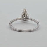 1.28 CTW Pear Cut Diamond Engagement Ring in 14k White Gold, Size 7
