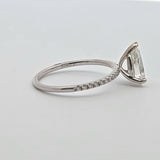 1.28 CTW Pear Cut Diamond Engagement Ring in 14k White Gold, Size 7