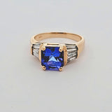 1.60CT. Tanzanite and Diamond Ring in 14k Yellow Gold, Size 6.5