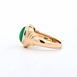 2.49CT. Jade and Diamond Ring in 18kt Yellow Gold, Size 8