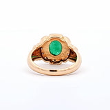 2.49CT. Jade and Diamond Ring in 18kt Yellow Gold, Size 8