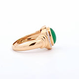 2.49CT. Jade and Diamond Ring in 18kt Yellow Gold, Size 8