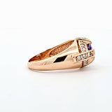 0.61CT. Tanzanite and Diamond Ring in 14kt Yellow Gold, Size 7.75