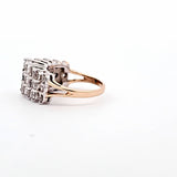 2 CTW Diamond Pryamind Cluster Ring in 14kt Yellow and White Gold, Size 6.5
