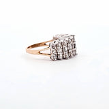 2 CTW Diamond Pryamind Cluster Ring in 14kt Yellow and White Gold, Size 6.5