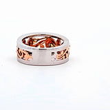 Fancy Yellow Diamond Band in 14kt White And Rose Gold, Size 6