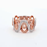 0.60 CTW Diamond Swirl Ring in 14k White And Rose Gold, Size 8.25