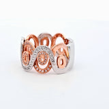 0.60 CTW Diamond Swirl Ring in 14k White And Rose Gold, Size 8.25