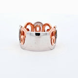 0.60 CTW Diamond Swirl Ring in 14k White And Rose Gold, Size 8.25