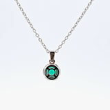 0.56CT. Emerald and Diamond Pendant Necklace in 14kt White Gold