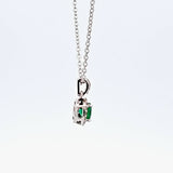 0.56CT. Emerald and Diamond Pendant Necklace in 14kt White Gold