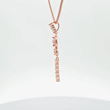 Sterling Silver Rose Gold Vermeil Cubic Zirconia Double Halo Drop Necklace