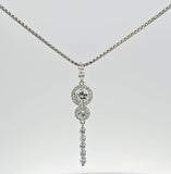 925 silver double Halo Drop necklace 
