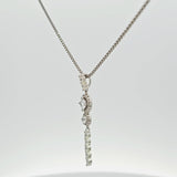 Sterling Silver Cubic Zirconia Double Halo Drop Necklace