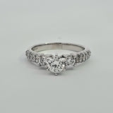 0.78 CTW Round Brilliant Diamond Engagement Ring in 14k White Gold, Size 6.5