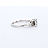 0.60 CTW Emerald Brilliant Cut Diamond Engagement Ring in 14k White Gold, Size 8