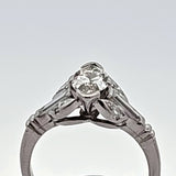 1.56 CTW Marquise Cut Diamond Cluster Engagement Ring in Platinum-Size 6.75