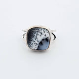 Sterling Silver Dendritic Fern Agate Ring, Size 7