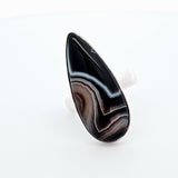 Sterling Silver Banded Agate Statement Ring
