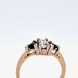 0.50CT. Sapphire and Diamond Ring in 18k Yellow Gold, Size 7.5