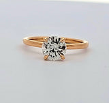 14kt diamond solitaire hidden halo ring
