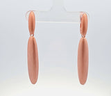 Sterling Silver Contemporary Matte Finished Elongated Drop Earrings