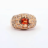 1.15CT. Spessartine Garnet Diamond Ring in 14kt Yellow Gold, Size 9
