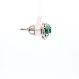 0.42 CTW Emerald and Diamond Earrings in 14k White Gold