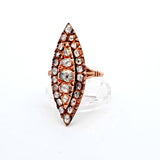 1.30 CTW Rose Cut Daimond Ring in 8.4k Rose Gold, Size 8.25