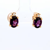 18kt yellow gold oval amethyst earrings