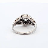 0.28 CTW Round Cut Diamond Filigree Engagement Ring in 18k White Gold, Size 4