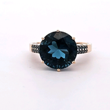 7.67 CTW Blue Topaz Engagement Ring in 14k Yellow Gold, Size 7.25