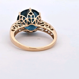 7.67 CTW Blue Topaz Engagement Ring in 14k Yellow Gold, Size 7.25